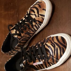 Velvet, tiger pattern superga sneakers